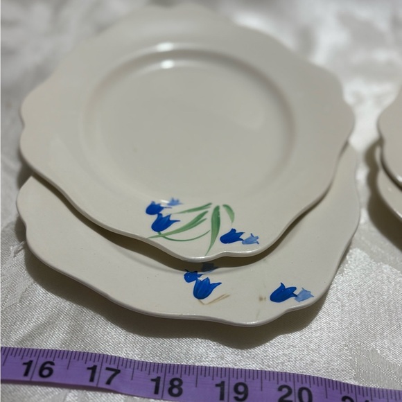 Vintage Set of 6 Hand Painting Luncheon Plates - Picture 7 of 7